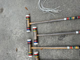 Vintage Collection of Croquet Mallets and Grass Hoops- Set of 14