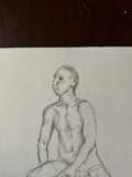Male Model Nude Posed Drawing