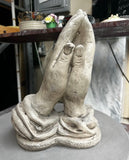 Vintage Concrete Praying Hands Sculpture