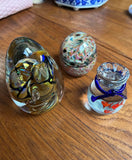 Collection of Vintage Abstract Glass Paperweights- Set of 3