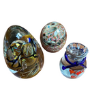 Collection of Vintage Abstract Glass Paperweights- Set of 3