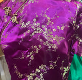 90's Purple Silk Qipao Style Asian Shirt, Size L