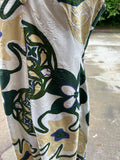 70's Green and White Floral Dress