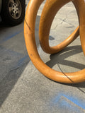 1970s Wooden Knot Dining Table and Glass Top