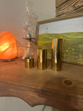 Trio of Brass Cylinder Candleholders