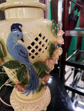 1970s Ceramic Detailed Table Lamp With Bird Accents- Condition Issues