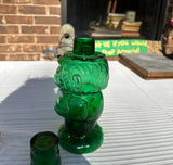 Green Glass Sculptural Man Decanter