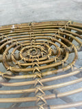 Boho Chic Wicker Side Table With Glass Top