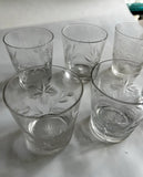 Collection of Small Glasses With Etched Accents- Set of 6