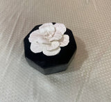 Black and White Ceramic Perfume Dispenser With Floral Details