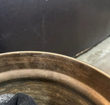Footed Brass Round Planter With Decorative Handles