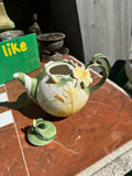 Ceramic Floral Yellow and Green Teapot