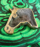Small Horse Shaped Brass Ashtray