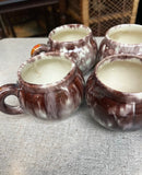 Collection of Vintage Purple Pottery Mugs- Set of 8