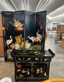 Asian Vintage Double Dresser With Figurative Accents
