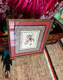 Hand Embroidered Vintage Asian Style Silk Artwork, Framed