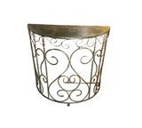 Vintage Metal Demilune Detailed Console Table