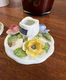 Pair of Ceramic Floral Candlestick Holders