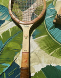 Collection of Vintage Wilson Wooden Tennis Rackets, Cover, and Guards
