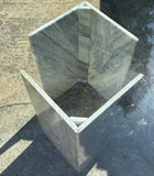 Geometric Marble Table and Scalloped Glass Top