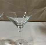Pair of Simple Detailed Stemmed Martini Glasses