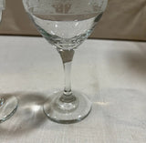 Pair of Gold Rimmed Christmas Themed Wine Glasses