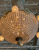 1990s Jumbo Oversized Empire Deer Head 12 Lights Chandelier