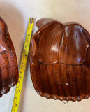 Trio of Wooden Offering Hands Bowls
