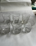Collection of Small Glasses With Etched Accents- Set of 6