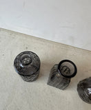 Instant Collection of Charcoal Colored Glass Miniature Vases- Set of 3