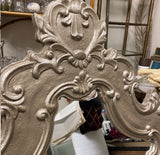 Oversized Silver Wooden Rococo Style Wall Mirror