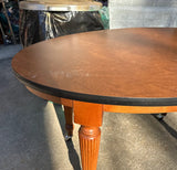 (Rentable Only) Pair of Oval Wooden Rolling Tables