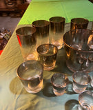 1970s Collection of Dorothy Thorpe Silver Fade Glassware Set - 18 pcs