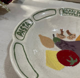 Large Ceramic Italian Style Pasta Serving Bowl