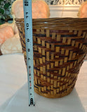 Vintage Hand Woven Basket in Zig-Zag Pattern