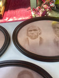 Trio of Round Frames With Vintage Style Prints