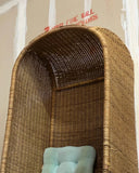 Tall Wicker Porter Chair With Compartment