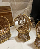 Collection of Petite, Wicker, Chairs, Planters Decor- Set of 5