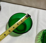 Green Glass Collection of Decorative Bowls