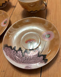 Japanese Dandelion Antique Tea Cups and Saucers – Set of Three