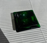 Pair of Stackable Green Glass Square Ashtrays