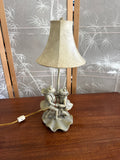 1970s Ceramic Vintage Dancing Frogs Table Lamp with Shade