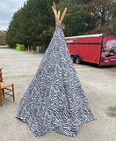 Large Zebra Print Children's Lace Field Atlanta Fabric Wooden Tent