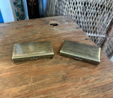 Vintage Pair of Brass Etched Cigarette Cases
