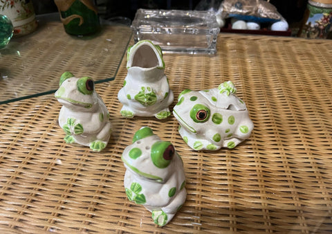 Ceramic Painted Frog Collection- Set of 4