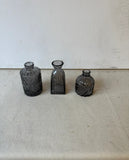 Instant Collection of Charcoal Colored Glass Miniature Vases- Set of 3