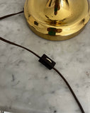 1970s Brass Tulip Style Lamp With Glass Shade