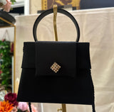 Small Black Sasha Crossbody or Handbag With Diamond Details