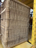 Vintage Wicker Boho Chic Desk With Drawers