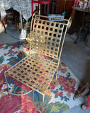 Gold Painted Checker Back Chair
